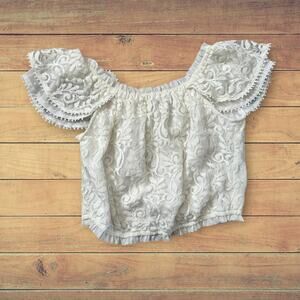 NEW Abercrombie & Fitch white lace blouse, size XS